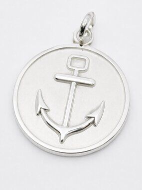 Tiffany Circle Anchor Round Charm or Pendant